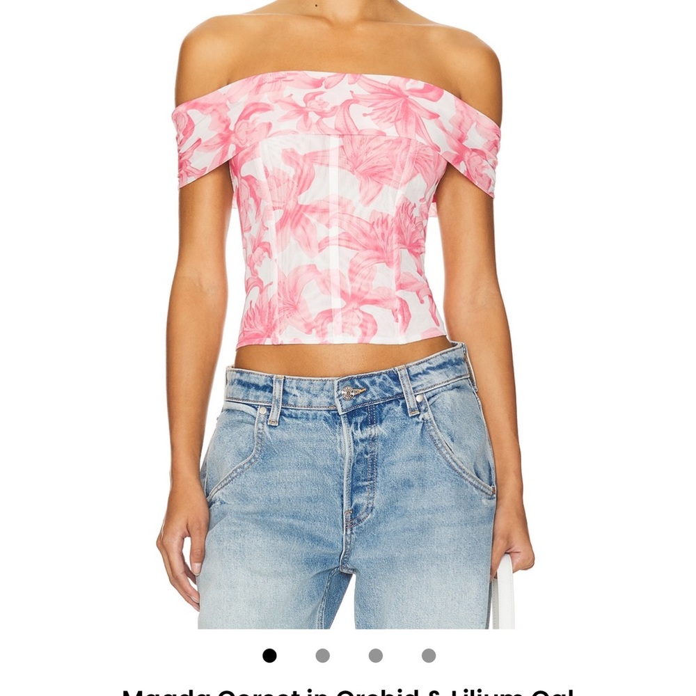 NWT MIAOU MAGDA CORSET - Floral Off-Shoulder Top
